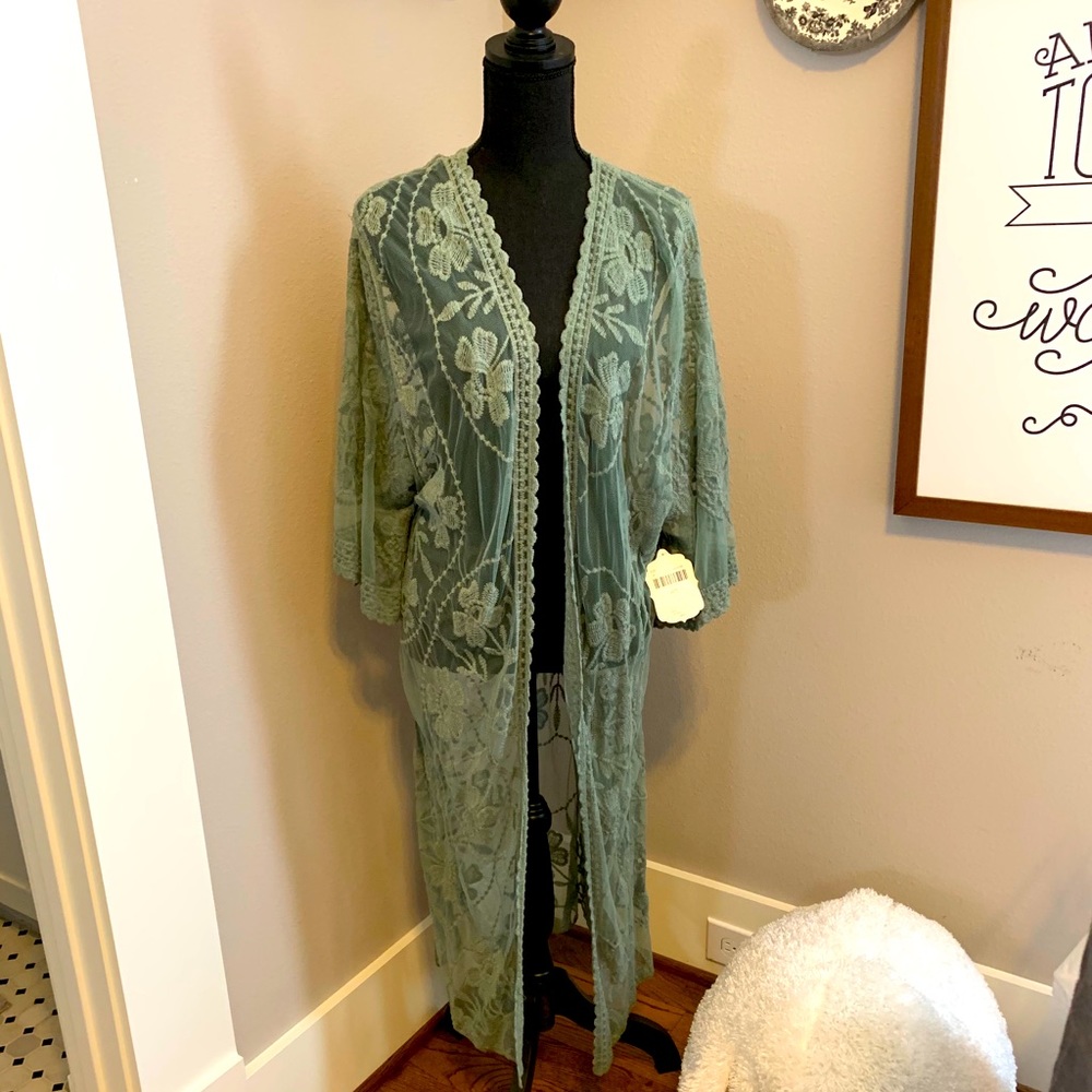 Green Lace Kimono/Tunic/Wrap